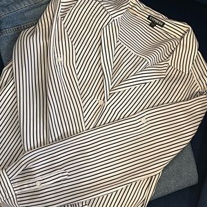 Express striped button up blouse